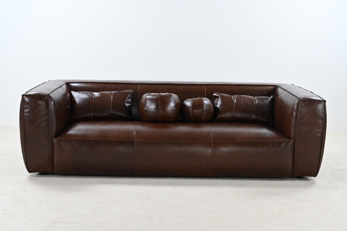 Genavive Top Grain Leather Sofa - Chocolate