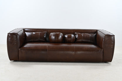 Genavive Top Grain Leather Sofa - Chocolate