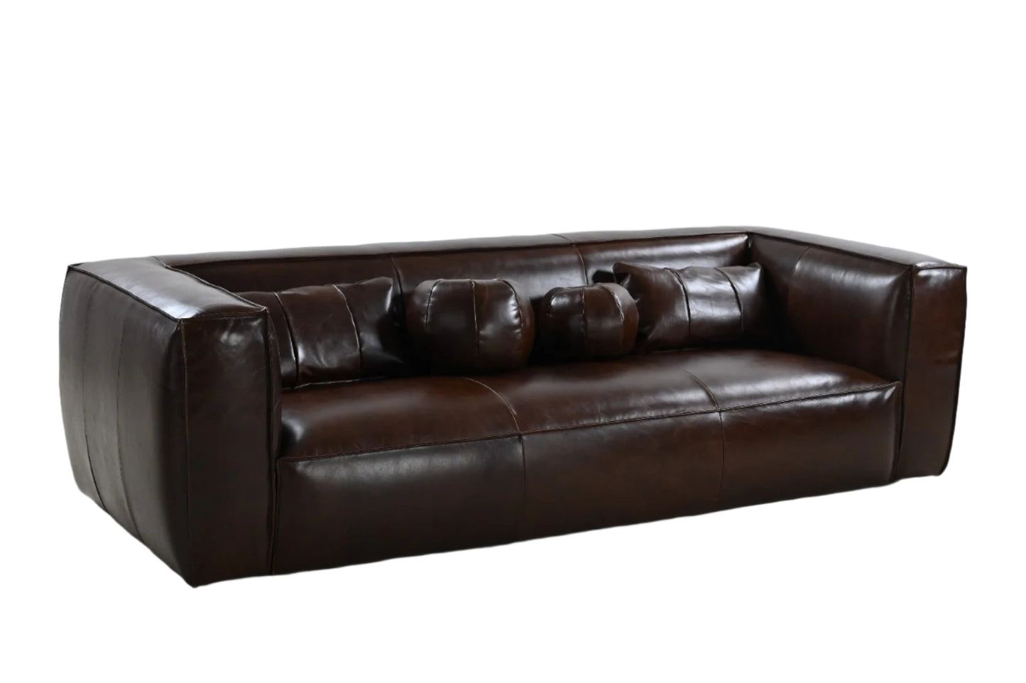 Genavive Top Grain Leather Sofa - Chocolate