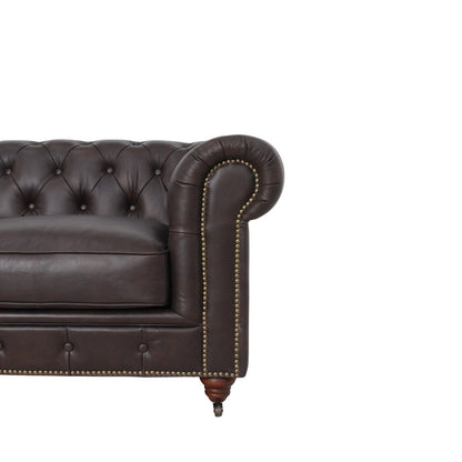 Belgravia Chesterfield Top Grain Tufted Leather Sofa – Classic Elegance in Premium Leather