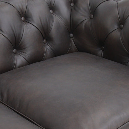 Belgravia Chesterfield Top Grain Tufted Leather Sofa – Classic Elegance in Premium Leather