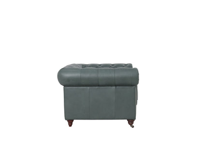 Belgravia Chesterfield Top Grain Leather Club Chair – Classic Tufted Armchair in Premium Finishes