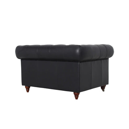 Belgravia Chesterfield Top Grain Leather Club Chair – Classic Tufted Armchair in Premium Finishes