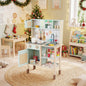 Wooden Play Kitchen for Kids with Lights and Sounds Retro Style With Accessories-Green