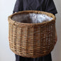 Rustic Round Wicker Planter with Liner