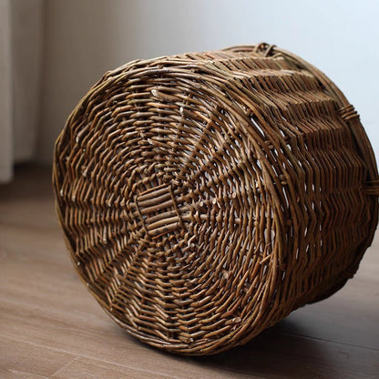 Rustic Round Wicker Planter with Liner