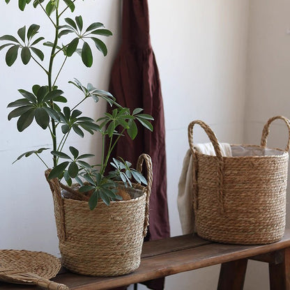 Handwoven Seagrass Basket for Plants