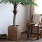 Natural Wicker Floor Planter Basket with Liner