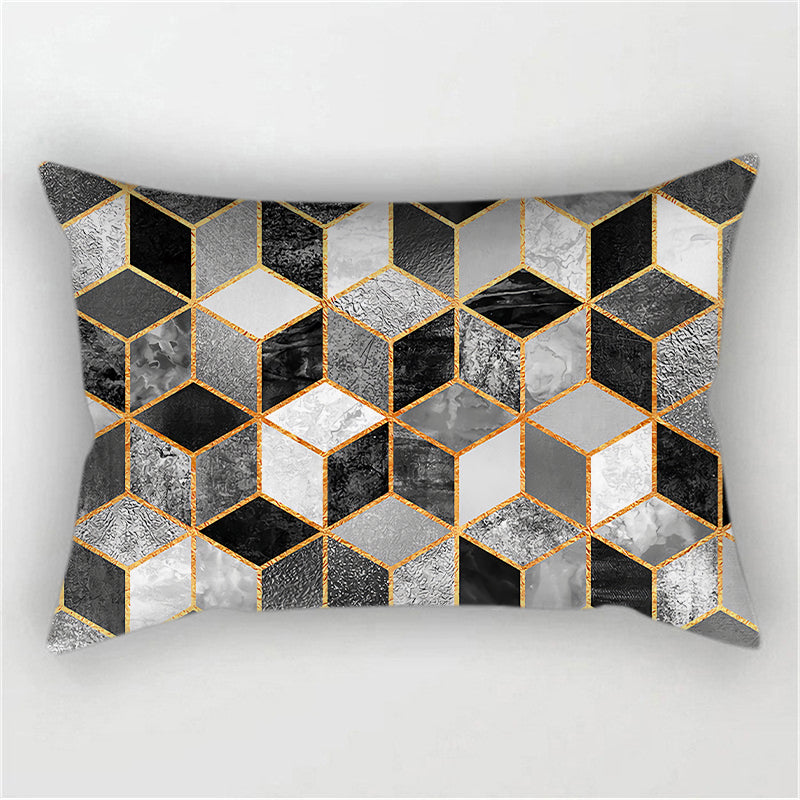 Throw Pillow Cover with 330g Insert, geometric, 12X20, Decorative Cushion – Fancy & Stacy