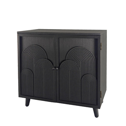 2 Door Accent Cabinet Storage Cabinet With Adjustable Shelf - Black