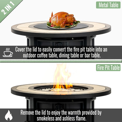 30" Propane Gas Fire Pit Table