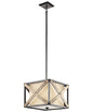 Cahoon 16"W 1-Light Anvil Iron Finish Square Shade Pendant/Semi-Flush Mount Light Fixture by Kichler