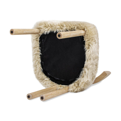 Arden 19.5" Genuine Sheepskin Fur Split Back Dining Chair