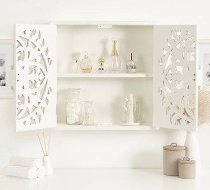 Saanvi Carved Wood Wall Cabinet