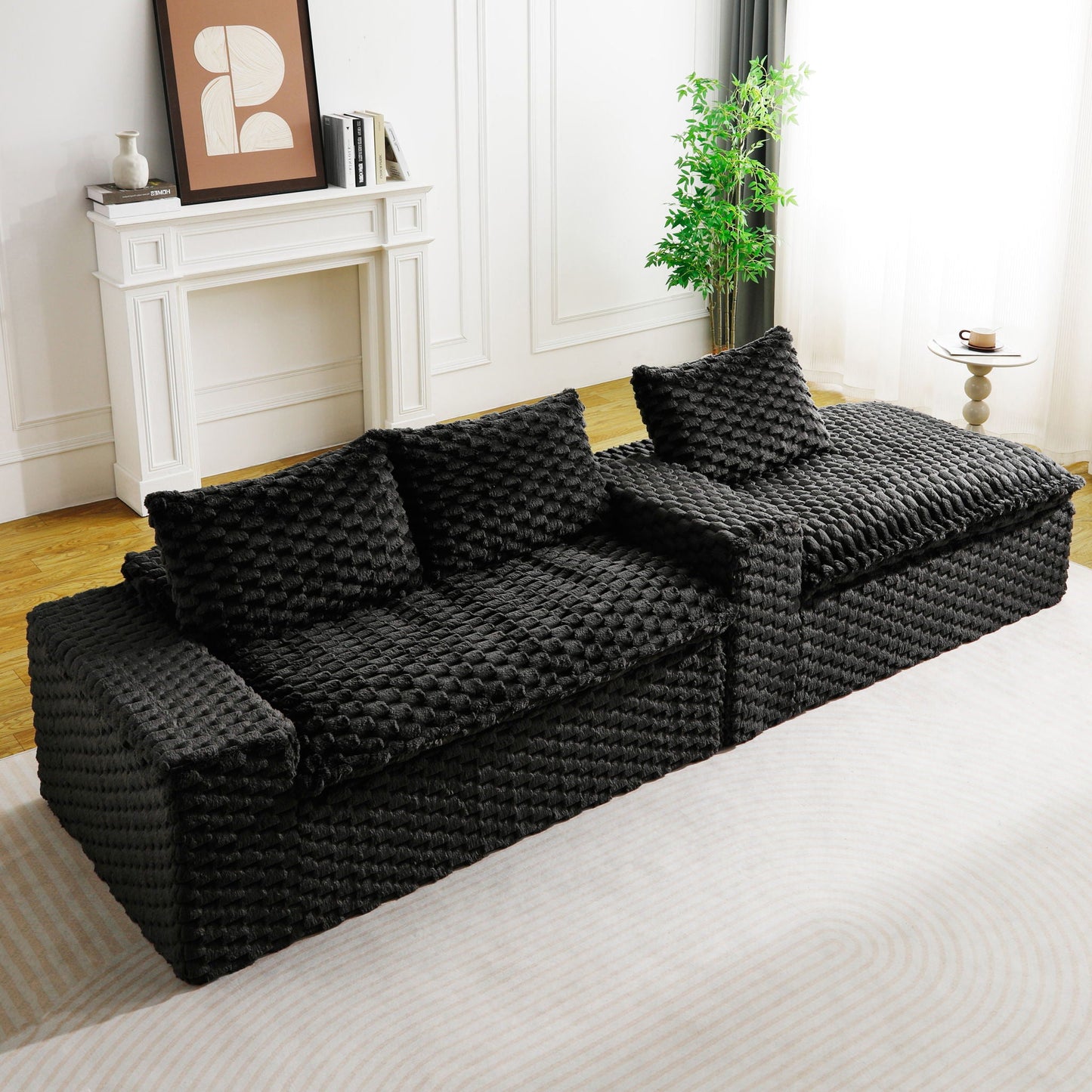 Modular Sofa, Convertible Twin Seat With Chaise Lounge