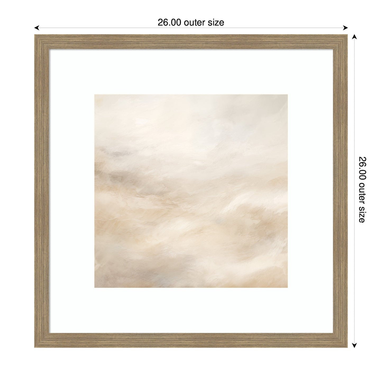 Tonal Abstract Textural White and Beige Light Natural Neutrals by The Creative Bunch Studio Framed Wall Art Print