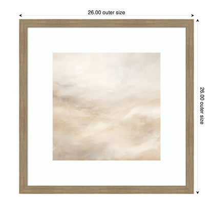 Tonal Abstract Textural White and Beige Light Natural Neutrals by The Creative Bunch Studio Framed Wall Art Print