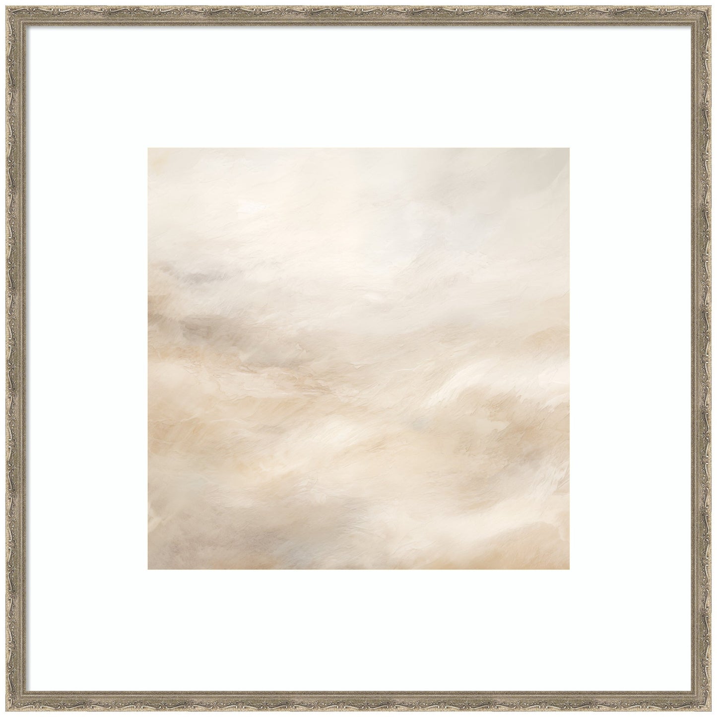 Tonal Abstract Textural White and Beige Light Natural Neutrals by The Creative Bunch Studio Framed Wall Art Print