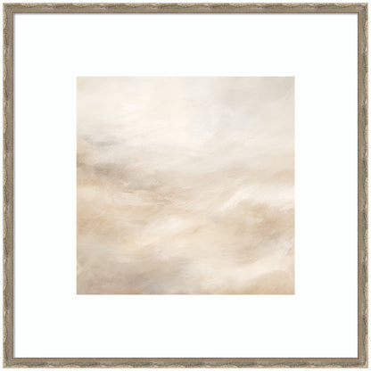 Tonal Abstract Textural White and Beige Light Natural Neutrals by The Creative Bunch Studio Framed Wall Art Print