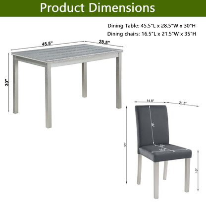 5 Piece Wooden Dining Table Set