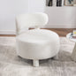 Teddy Fabric Armless Accent Chair with Curved Backrest