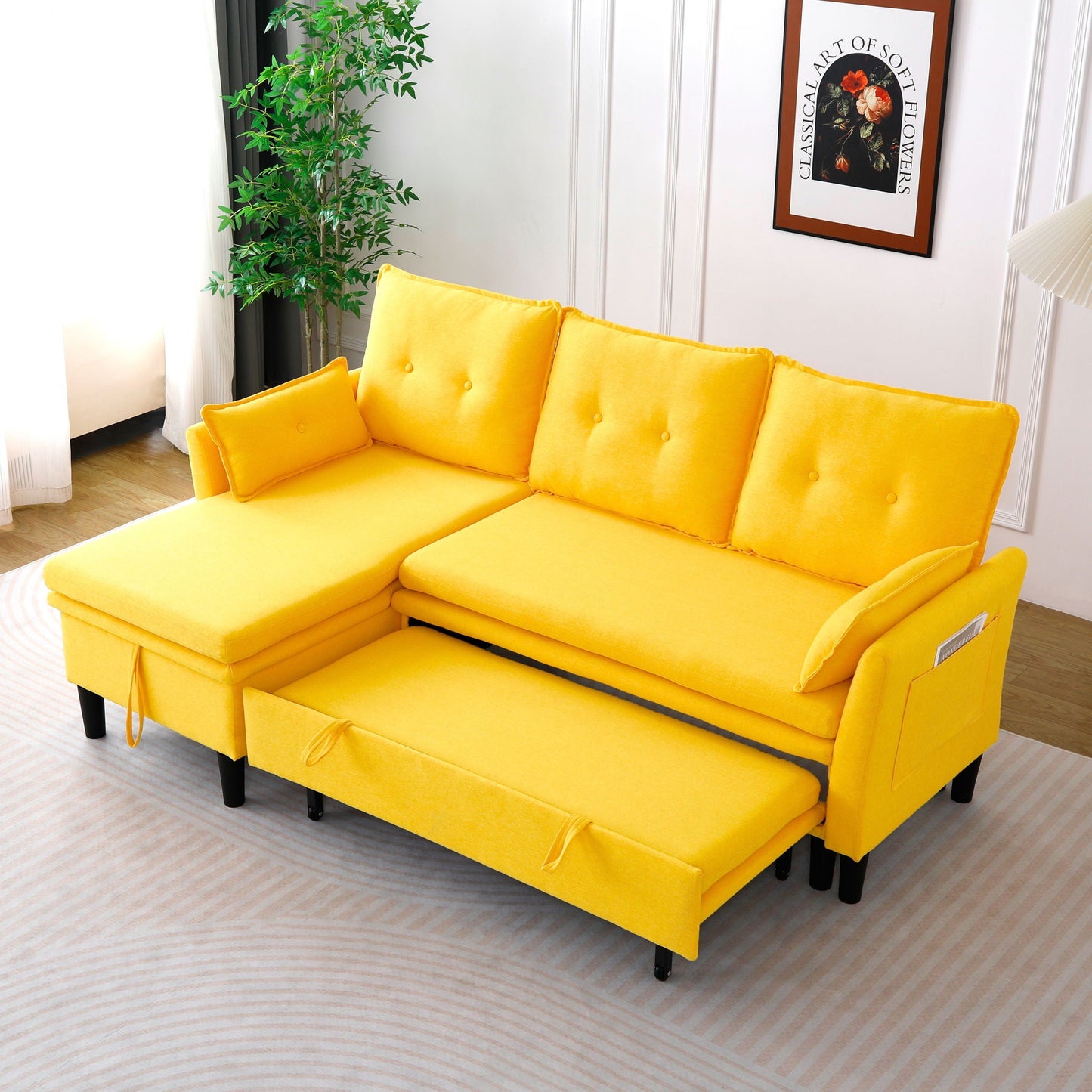 L-Shaped Reversible Chaise Sectional Sofa With Storage