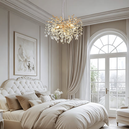 Gold Tree Branch Crystal Chandelier | Modern Luxury Pendant Light for Dining Room, Living Room & Bedroom