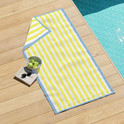 Oversized Striped Border Cabana Beach Towels - Santa Cruz.