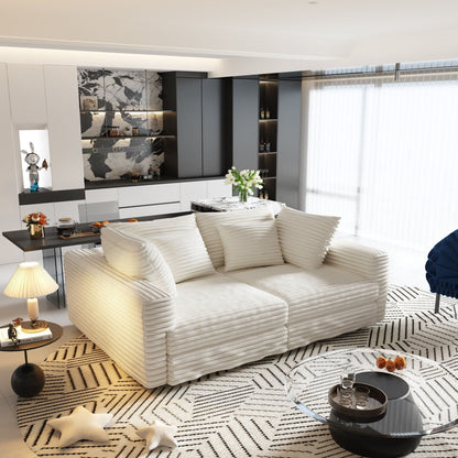 4 Seat Modern Comfy Upholstered Sofa Cloud Couch