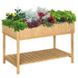 Outsunny 43x18x30in Raised Garden Bed with 8 Pockets and Shelf