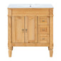 Modern Bathroom Vanity With Ceramic Sink, Soft Close Doors, Adjustable Shelves