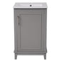Modern Small Bathroom Vanity Cabinet With Ceramic Basin, Ample Storage, 1 Soft Close Door