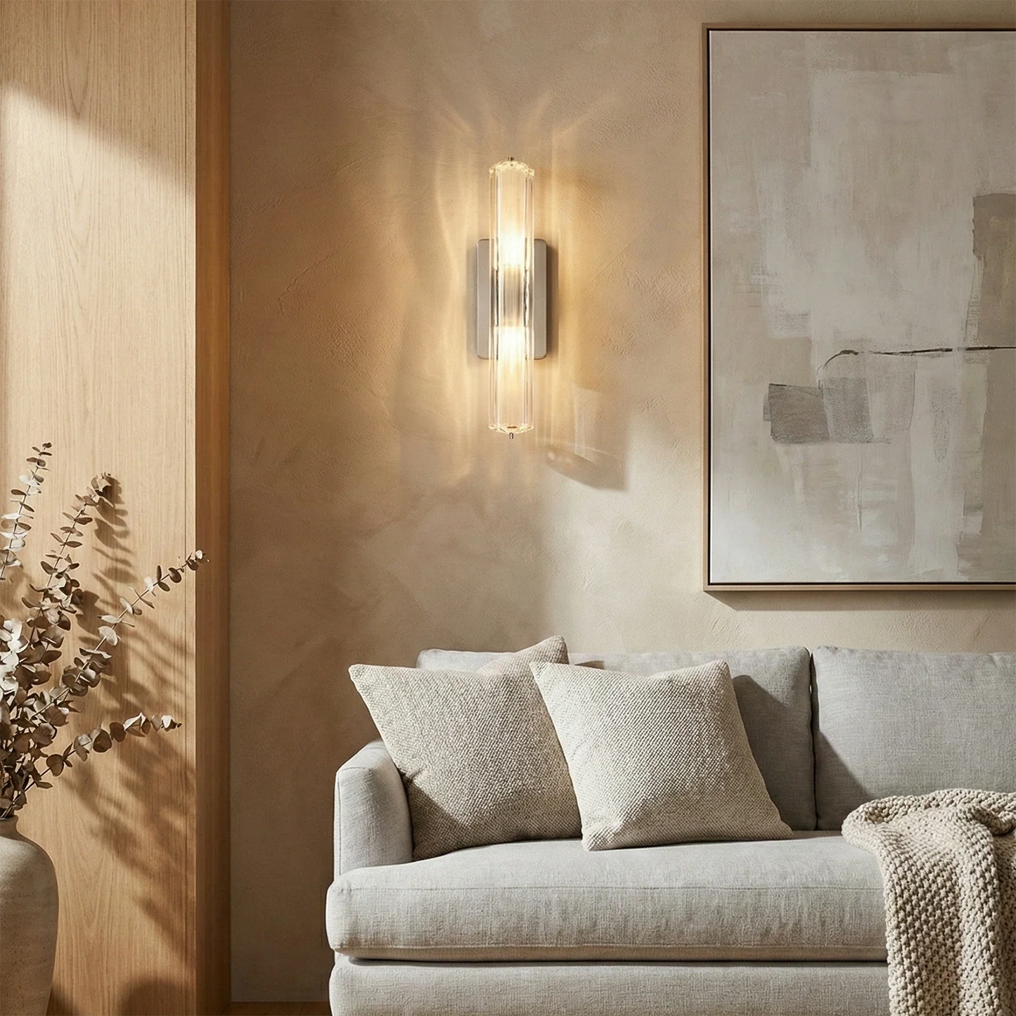 Audubonne Minimalist Crystal Column Sconce
