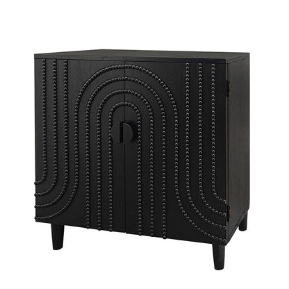 2 Door Storage Cabinet With Adjustable Shelf - Black