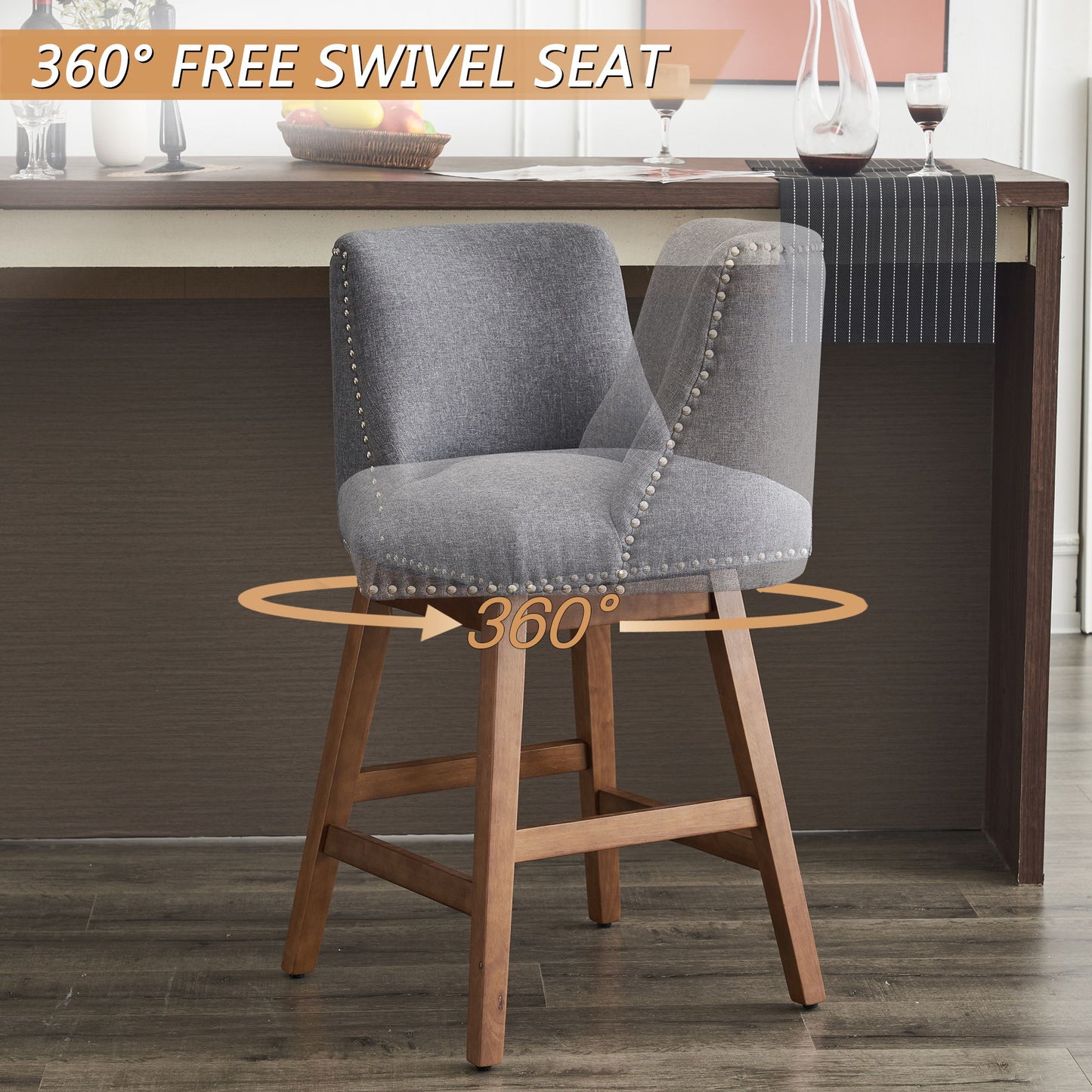 Upholstered Swivel Bar Stool