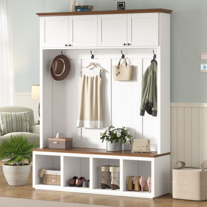 Entryway Hall Tree With Bench And Storage