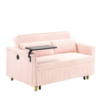 Pull Out Sofa With Movable Tabletop And USB Ports