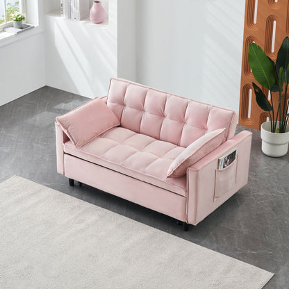 Sofa Bed With Pockets, 3 In 1 Convertible For Living Room