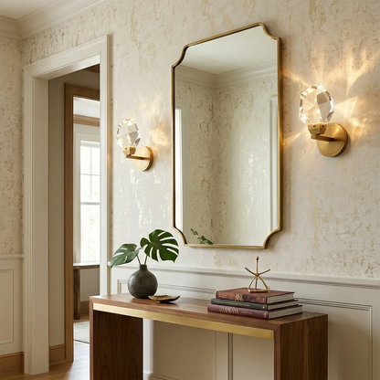 Faceted Crystal Masonry Wall Sconce