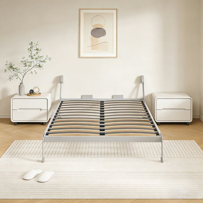 Queen Size Vertical Murphy Wall Cabinet Folding Bed With Automatic Legs - Gray