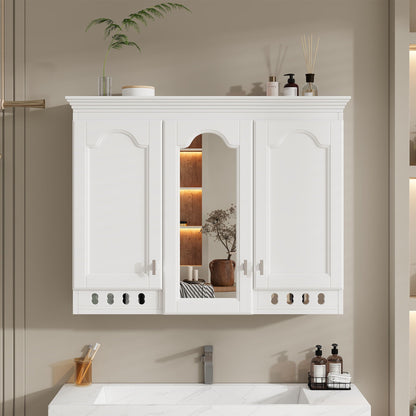 Wall Mount Mirror Cabinet With Adjustable Shelves, Soft Closing Hinges