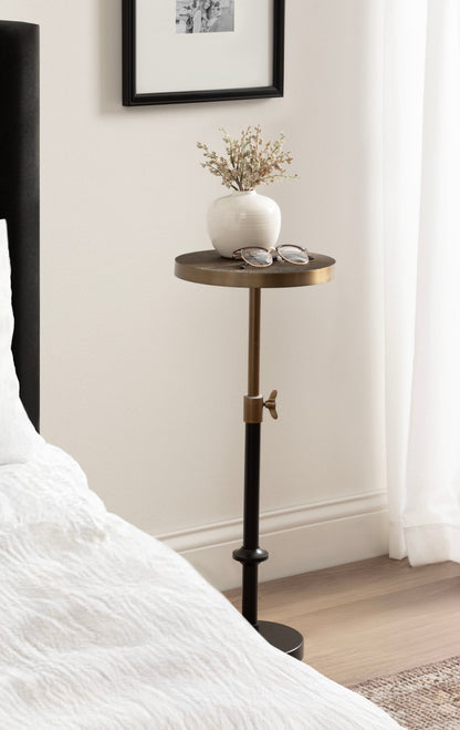 Engles Adjustable Embossed Metal Table and Plant Stand