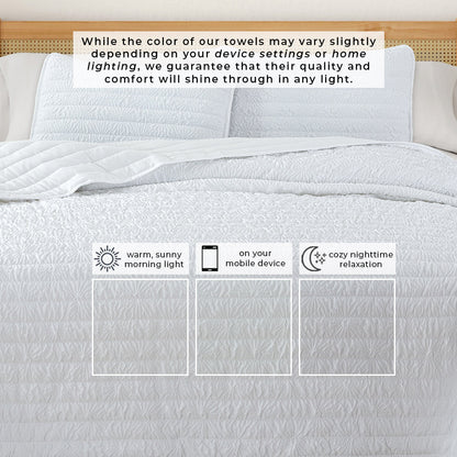 Floral Embossed Quilt Set - Floral Microsculpt Collection