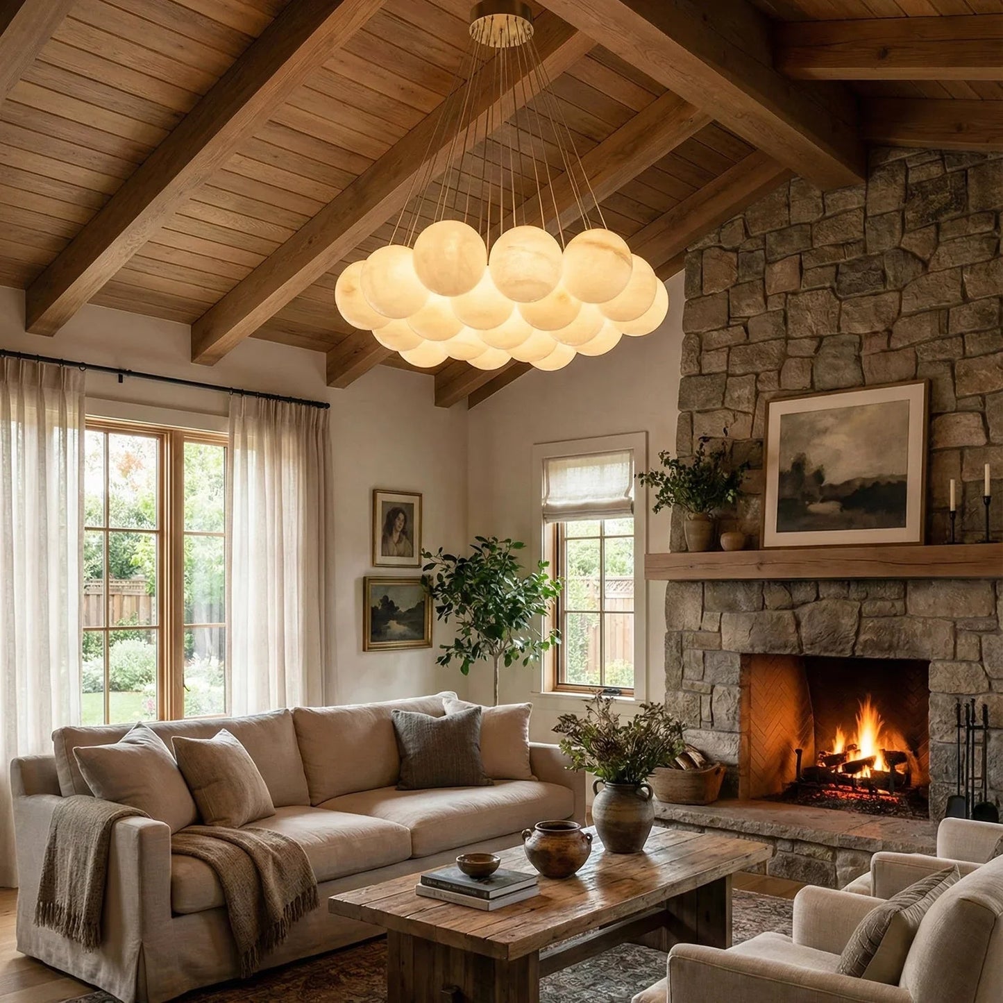 Alabaster Balls Chandelier