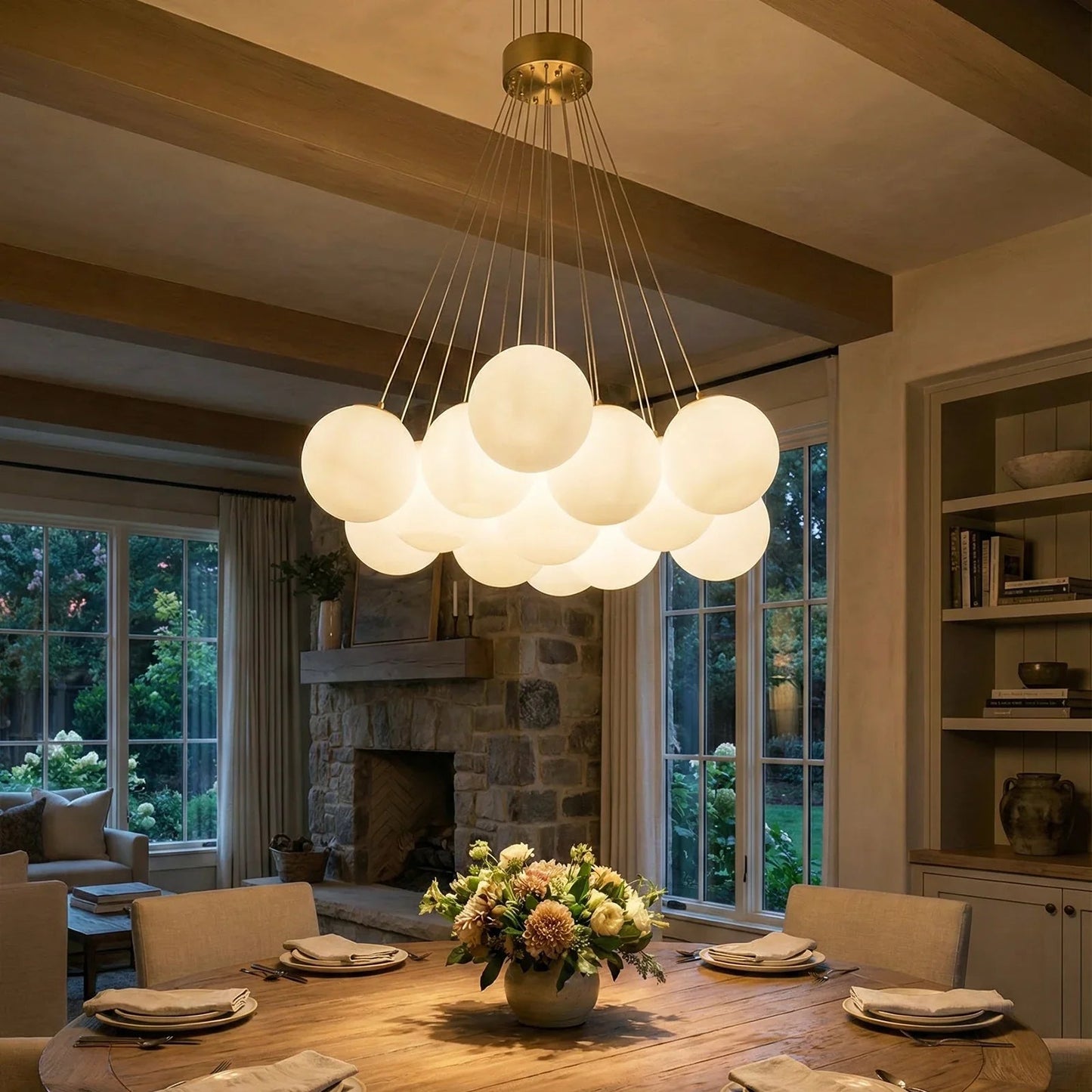 Alabaster Balls Chandelier