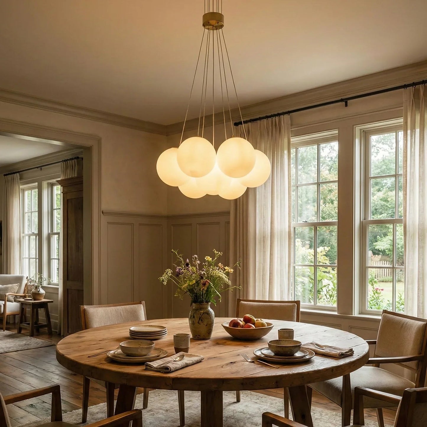 Alabaster Balls Chandelier
