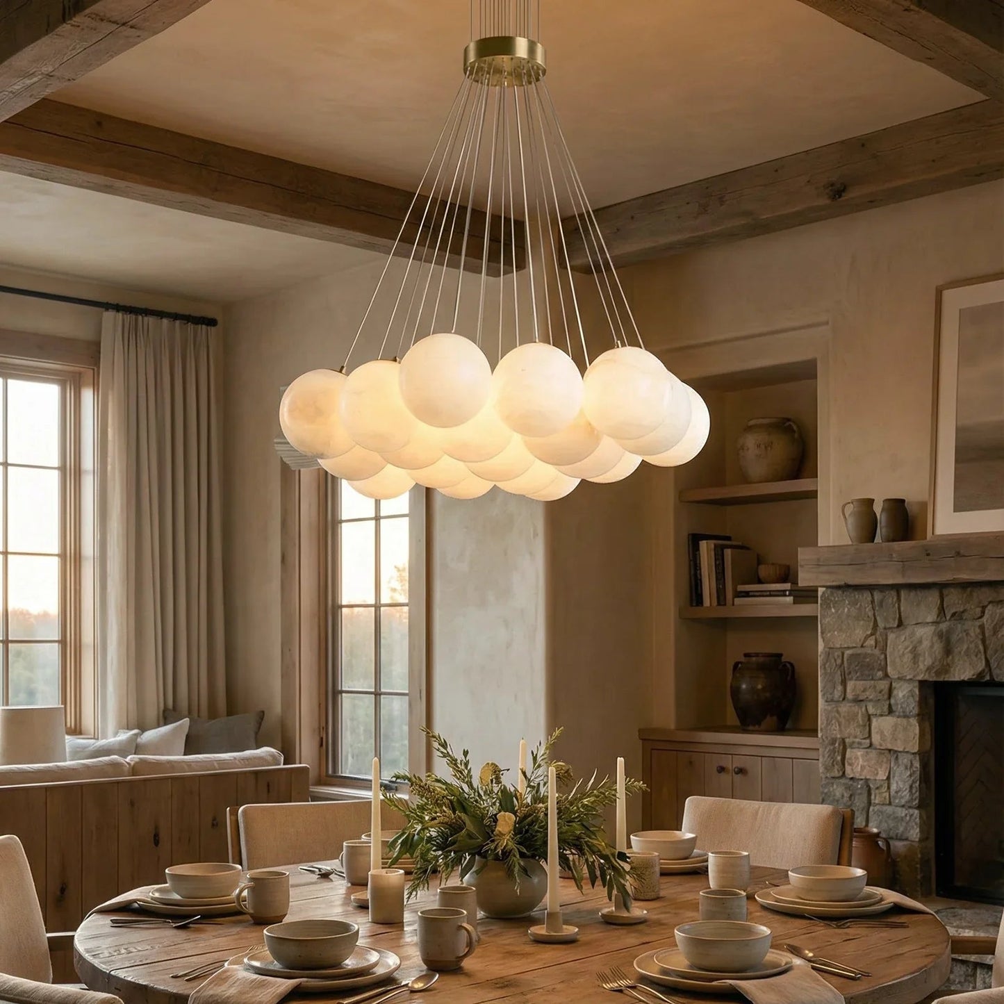 Alabaster Balls Chandelier