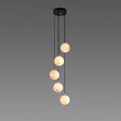 Alabaster Cluster Balls Chandelier