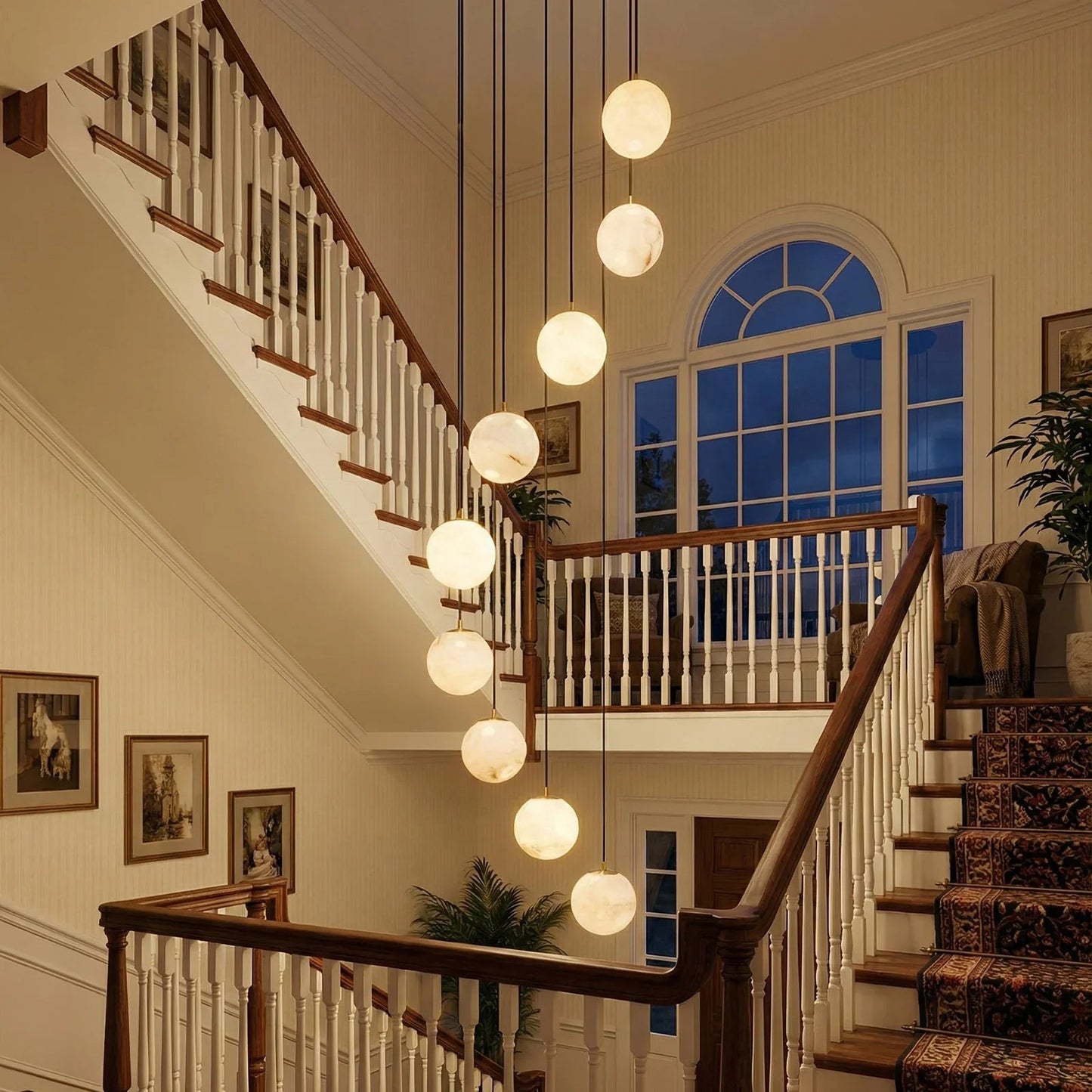 Alabaster Cluster Balls Chandelier