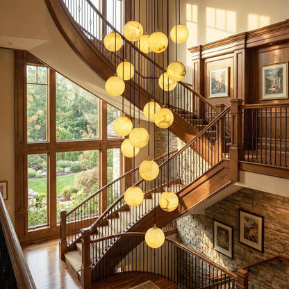 Alabaster Cluster Balls Chandelier